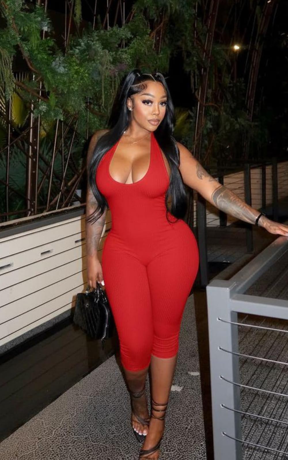 Backless Bodycon Capri Jumpsuit
